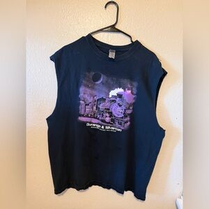 Rare Durango & Silverton Train Graphic Muscle Tee - Black with Purple Print